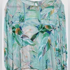 Anthropologie Blnk London Miranda Blouse Watercolor